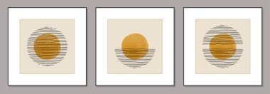 Soyut yaratıcı asgari sanatsal el çizimi kompozisyonların moda kümesi