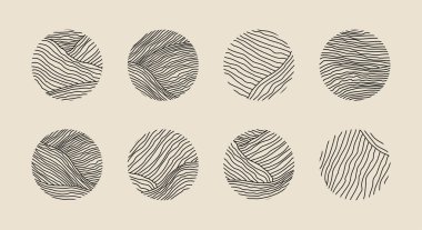 El çizimi minimalist sanatsal daire elementleri.