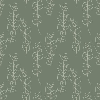 Çizgi sanatı kompozisyonu ile son moda minimalist kusursuz botanik desen