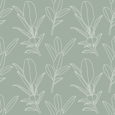 Çizgi sanatı kompozisyonu ile son moda minimalist kusursuz botanik desen