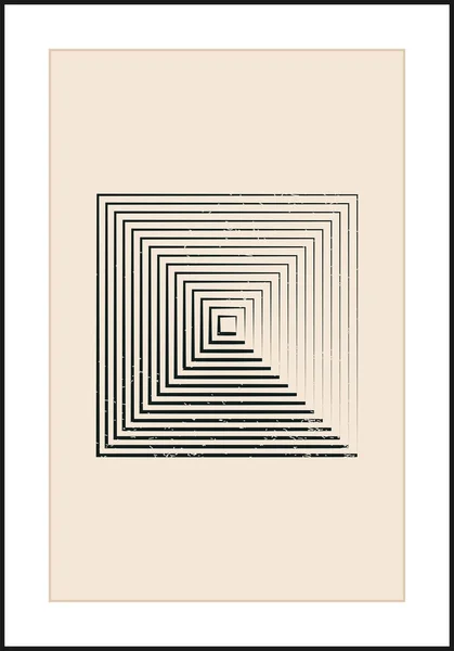 Affiche de conception géométrique minimale 20s, modèle vectoriel aux formes primitives — Image vectorielle