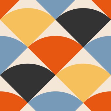 Soyut yaratıcı geometrik kompozisyona sahip modaya uygun minimalist kusursuz desen