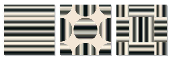 Set of minimalist seamless pattern with abstract creative geometric composition