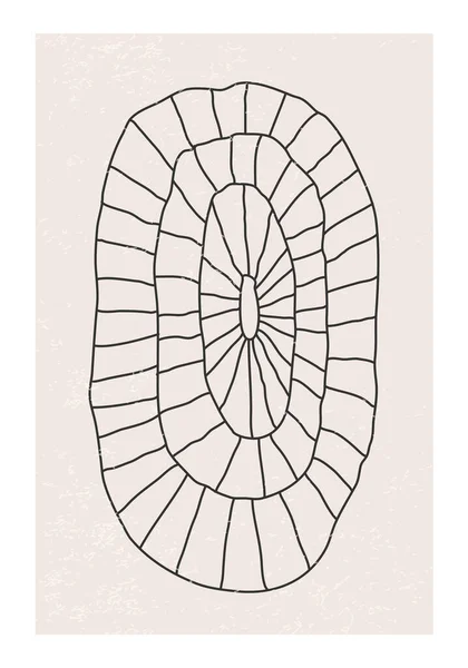 Минималистский дизайн-плакат с абстрактной композицией органических форм — стоковый вектор
