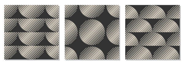 Set of minimalist seamless pattern with abstract creative geometric composition