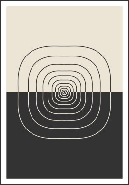 En az 20 'lik geometrik tasarım posteri, ilkel şekilli vektör şablonu