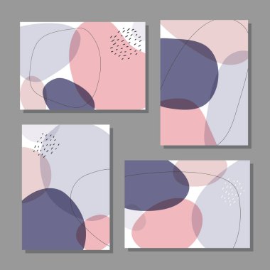Soyut organik şekilli minimalist posterler.
