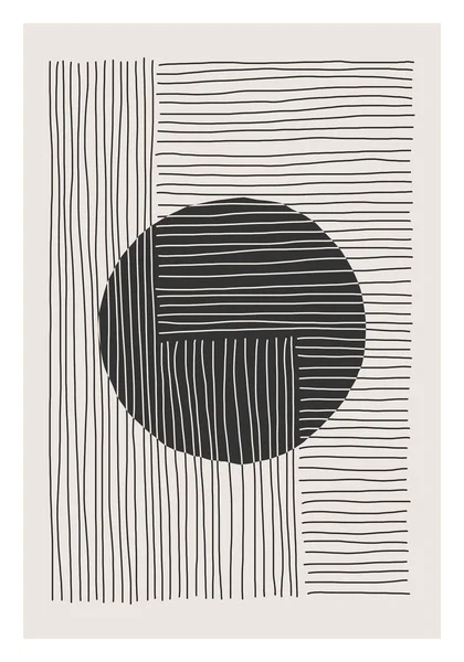 Trendy astratto estetico creativo minimalista artistico disegnato a mano composizione — Vettoriale Stock