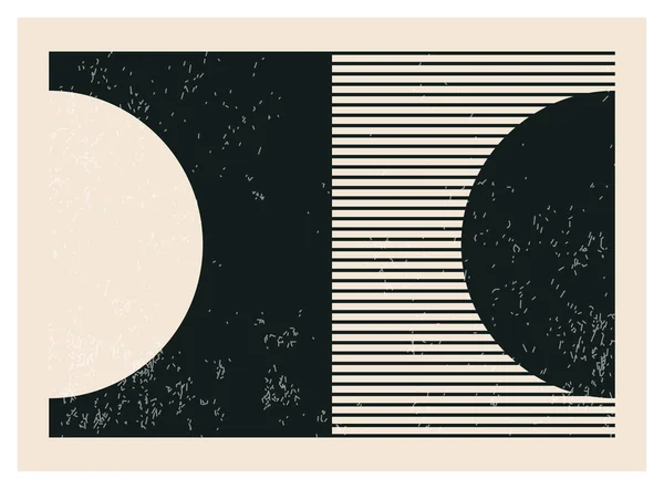 Trendy astratto creativo minimalista composizione artistica in bianco e nero — Vettoriale Stock