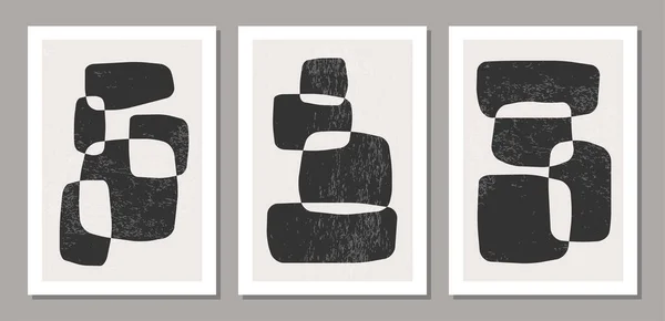 Set van trendy abstracte esthetische minimalistische artistieke handgetekende compositie — Stockvector
