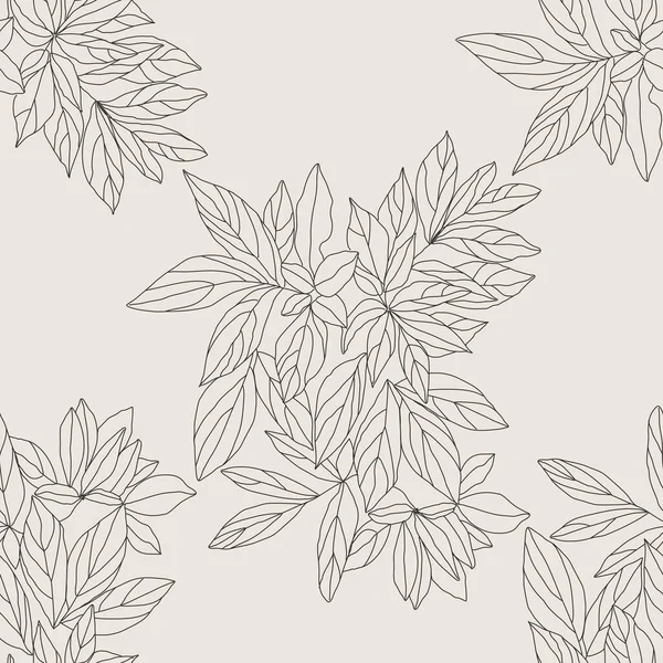 Motif botanique minimaliste tendance sans couture avec composition d'art linéaire — Image vectorielle