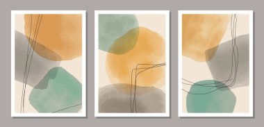 Bir dizi modaya uygun soyut yaratıcı minimalist el yapımı kompozisyonlar.