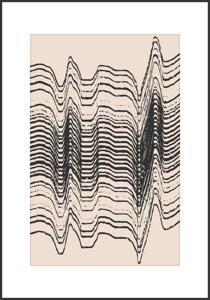 Moderno abstracto creativo minimalista artístico dibujado a mano línea arte composición — Vector de stock