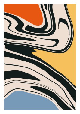 Moda 1970 'lerin tarzı minimalist soyut duvar sanatı iç tasarım posteri