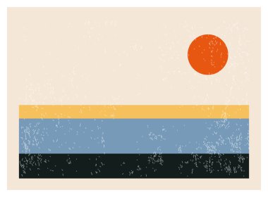 Minimalist 20 'ler geometrik soyut arkaplan tasarımı, vektör ilkel şekiller