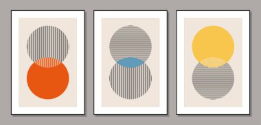 En az 20 'lik geometrik tasarım posterleri, vektör şablonu