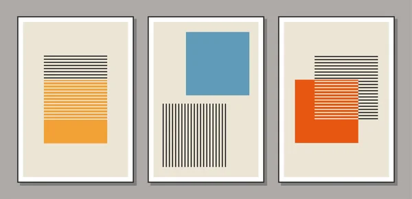 Set van minimale 20s geometrische ontwerp posters, vector template — Stockvector