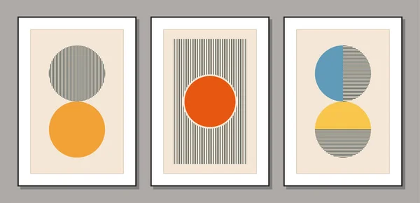 Set van minimale 20s geometrische ontwerp posters, vector template — Stockvector