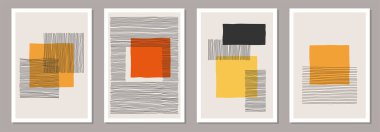 En az 20 'lik geometrik tasarım posterleri, vektör şablonu