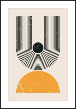 En az 20 'lik geometrik tasarım posteri, ilkel şekilli vektör şablonu