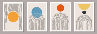 En az 20 'lik geometrik tasarım posterleri, vektör şablonu