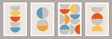 En az 20 'lik geometrik tasarım posterleri, vektör şablonu