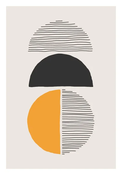 Minimal 20s geometric design poster, vector template — Stock Vector