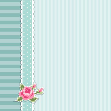 Classic vintage striped background with textile ribbon border clipart