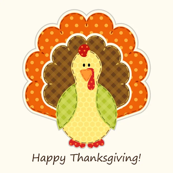 Cute Thanksgiving turkey — Stock Vector