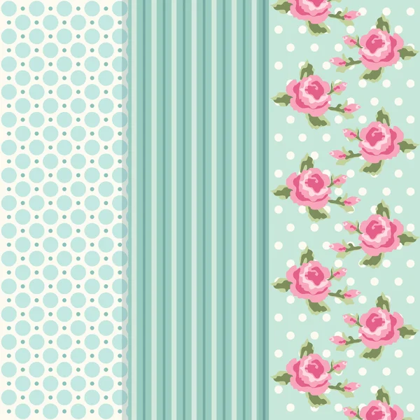 Set of three retro patterns in shabby chic style — Stock Vector