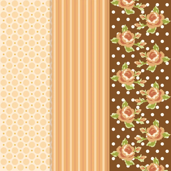 Set of three retro patterns in shabby chic style — Stock Vector