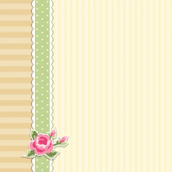 Classic vintage striped background with textile ribbon border — Stock Vector
