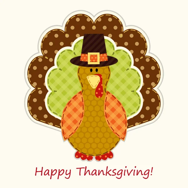 Cute Thanksgiving turkey — Stock Vector