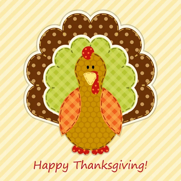 Cute Thanksgiving turkey — Stock Vector