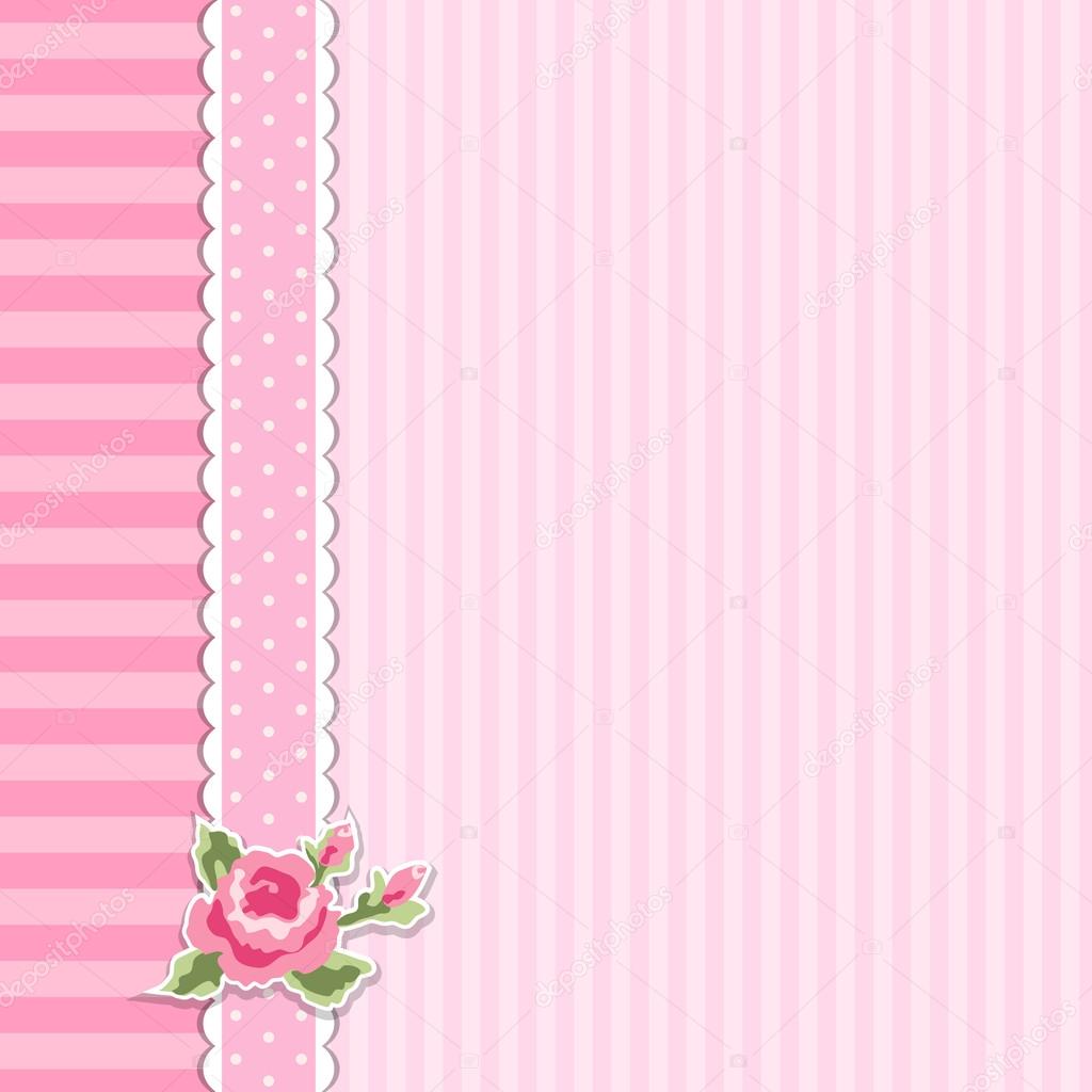 Classic vintage striped background with textile ribbon border