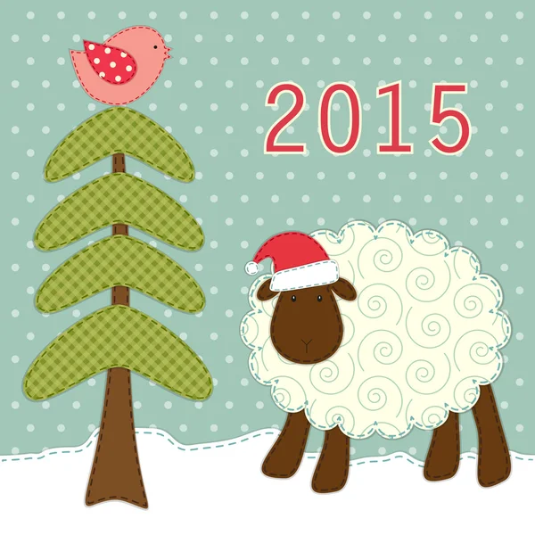 Moutons et sapins — Image vectorielle