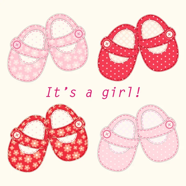 Baby girl shoes — Stock Vector