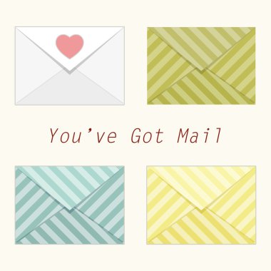 Envelopes with striped ornament clipart