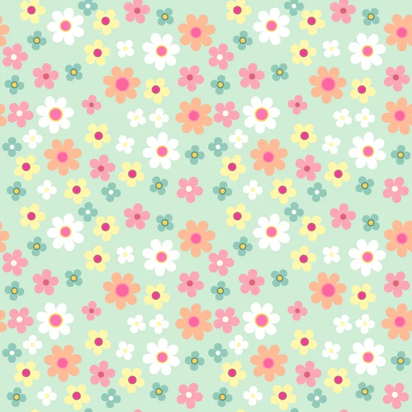 Seamless retro spring floral pattern — Stock Vector