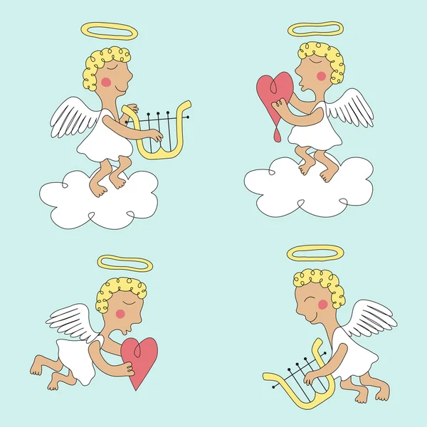 Şirin Bebek melekler — Stok Vektör