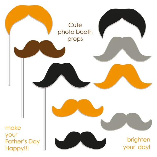 Booth props mustaches — Stock Vector