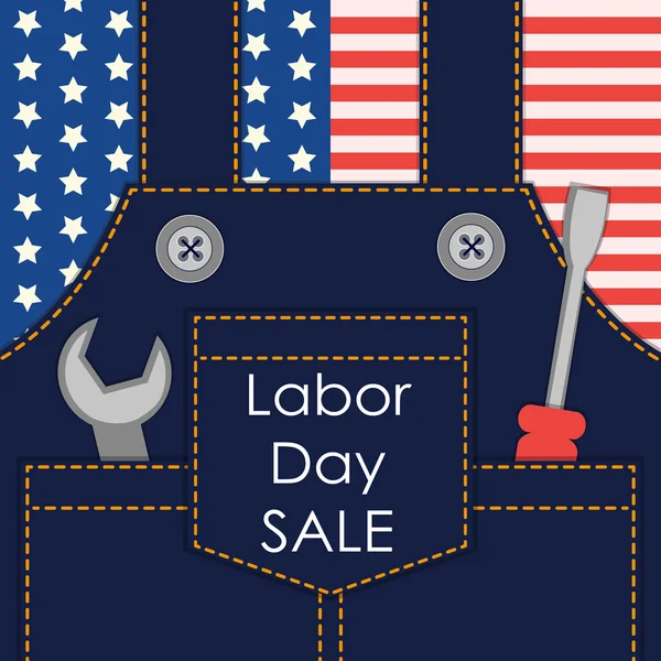 Primitive retro Labor Day card — Stock Vector