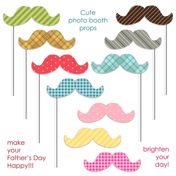 Booth props mustaches — Stock Vector