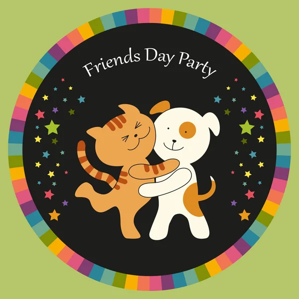 Carte de jour de l'amitié mignon — Image vectorielle