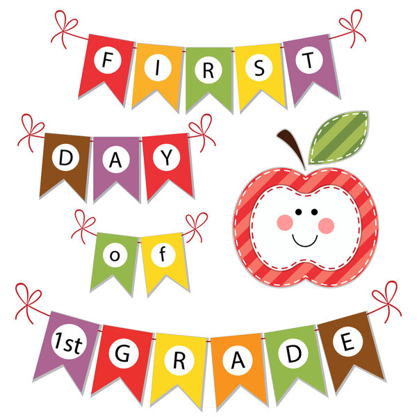 First Grade bunting flags