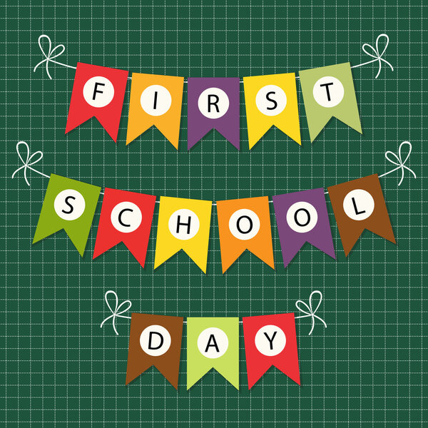 First Grade bunting flags