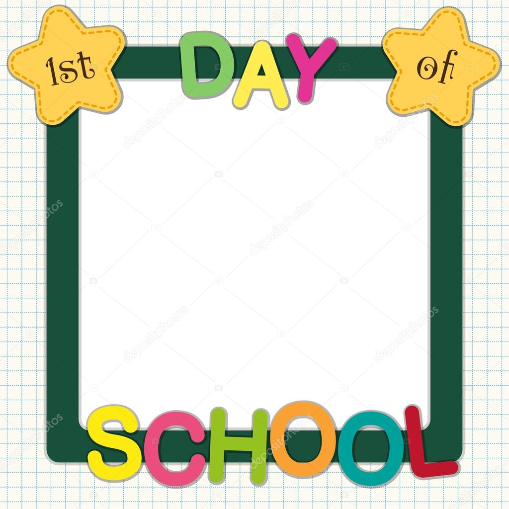 Cute First Day of School frame Стоковая иллюстрация ©IShkrabal #79767936