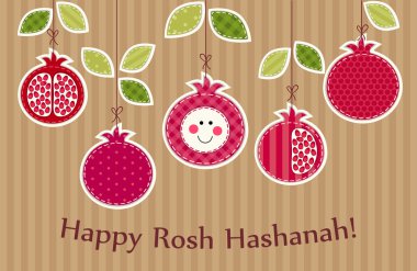 Mutlu Rosh Hashanah tebrik kartı