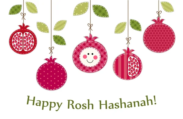 Tarjeta de felicitación Rosh Hashaná feliz — Vector de stock