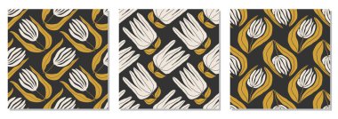 İç tasarım, duvar kâğıdı, minimal arkaplan, vektör illüstrasyonu için ideal nötr renklerde el yapımı, soyut el yazması kompozisyonu ile modaya uygun minimalist, kusursuz botanik desen seti.